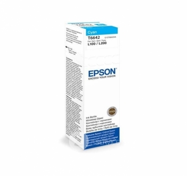 Чорнило T6642 для Epson L100/L200 (C13T66424A), блакитне